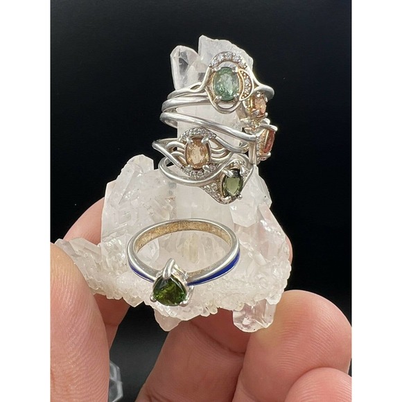 6x Tourmaline Natural Gemstone Rings You Will Get Six Ring Bulk Sell #JWY1 - Picture 3 of 12